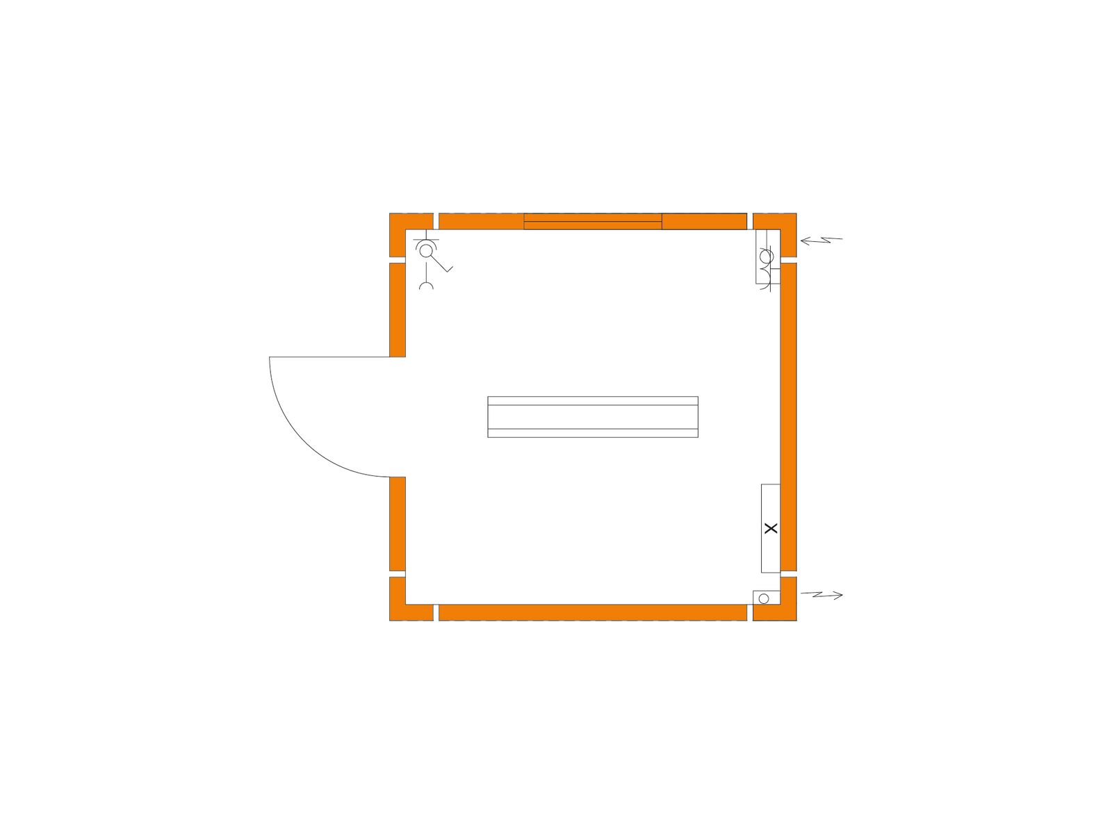 Kombinierter Raumcontainer, 3 Meter