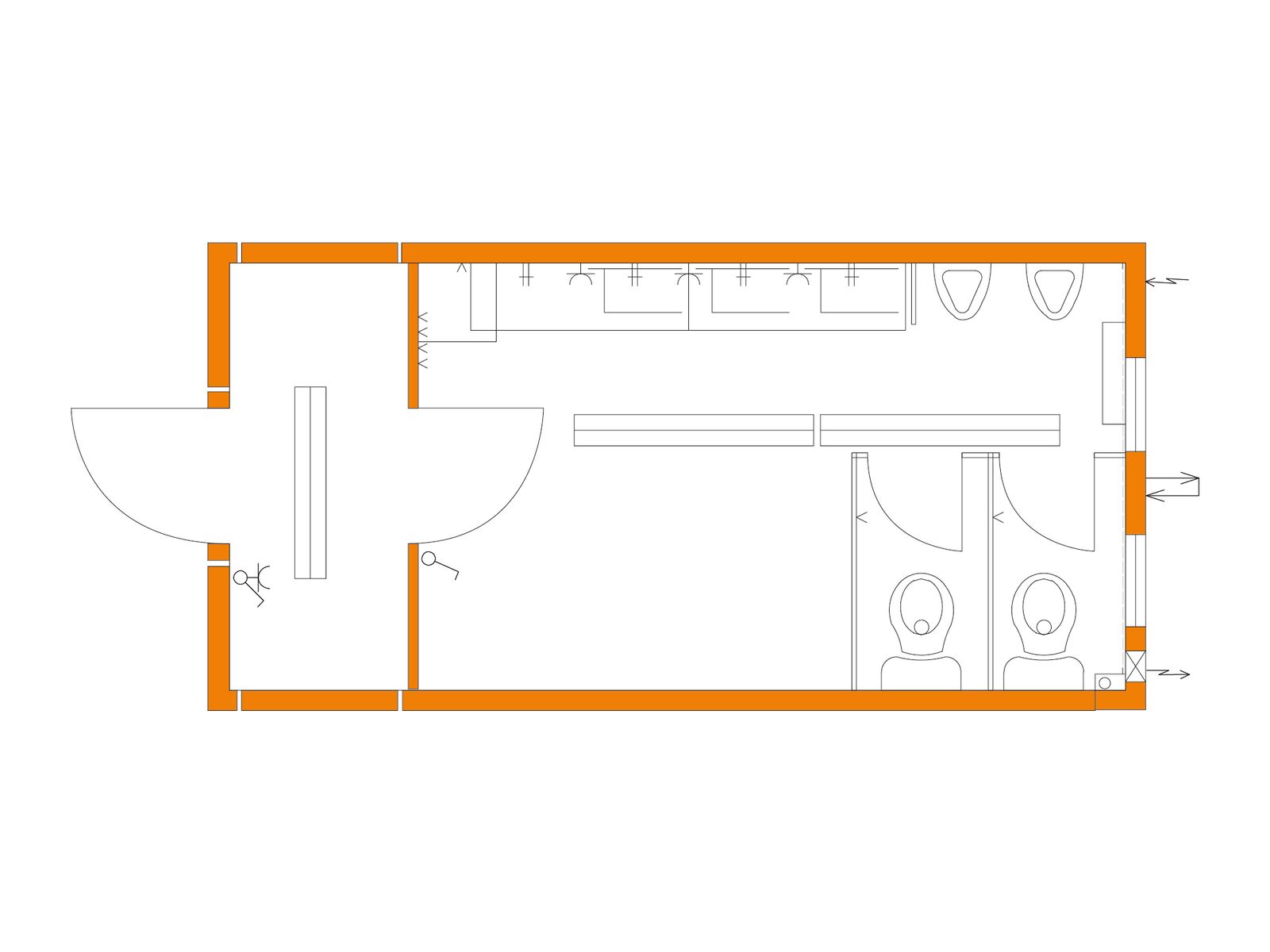 Unité modulaire sanitaire et vestiaire