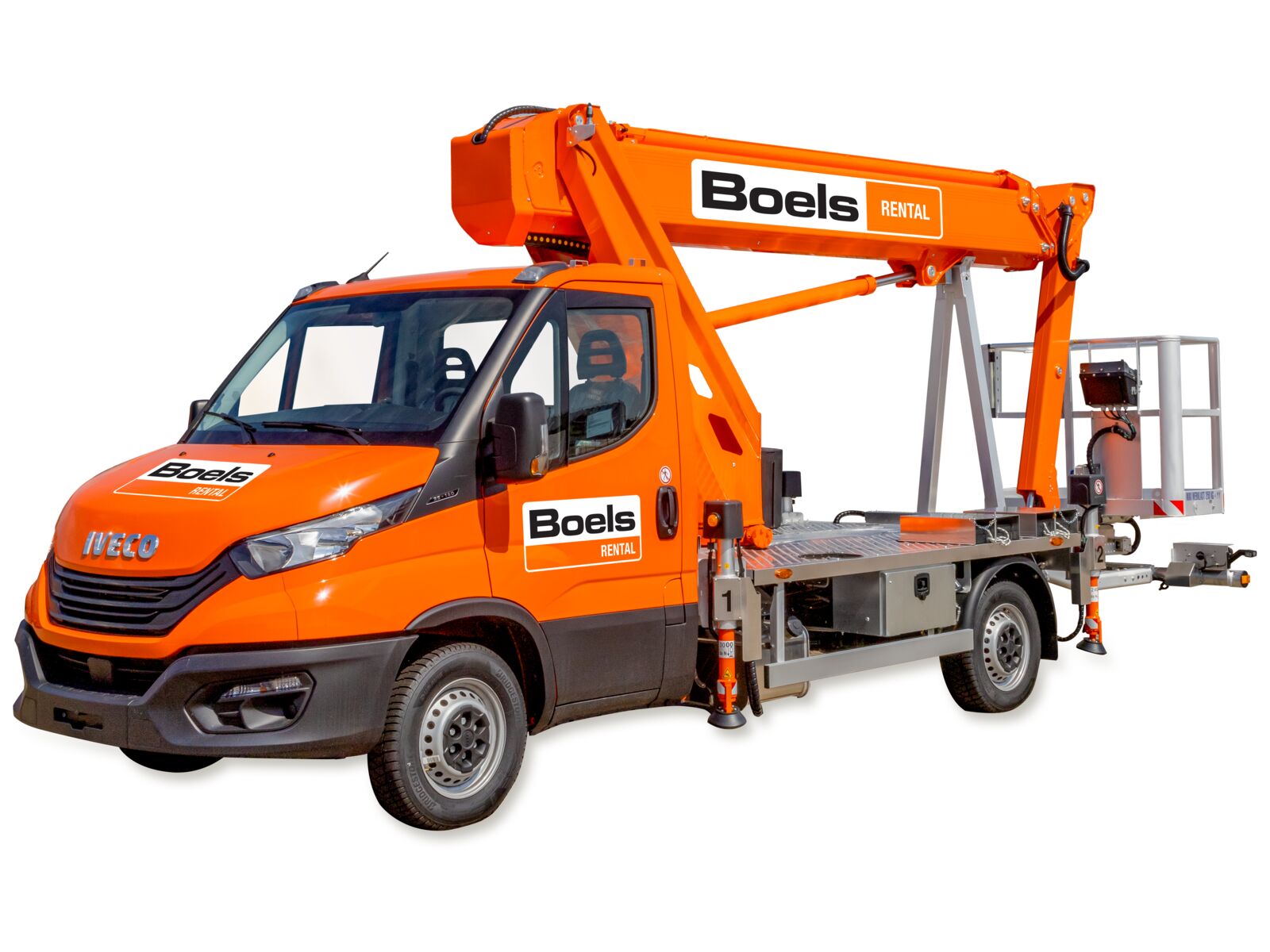 Telescopic truck-mounted boom lift 25 m with JIB