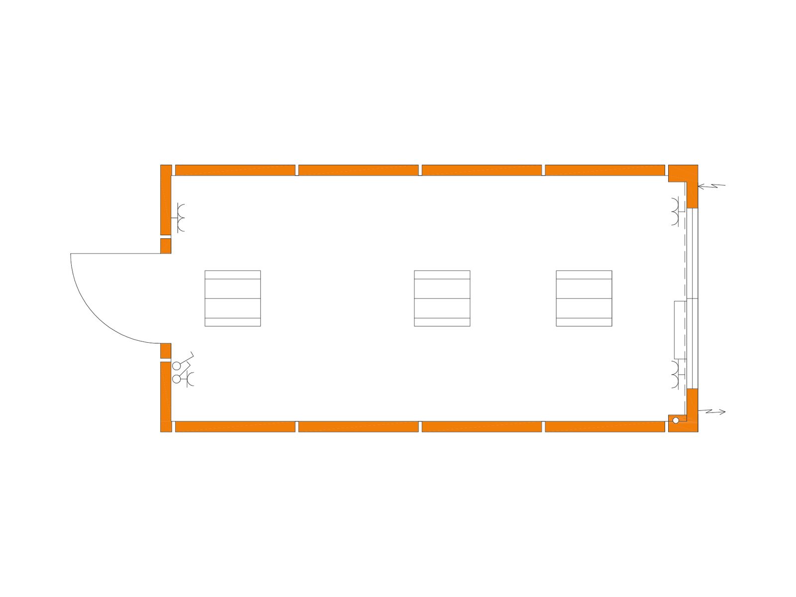 Modular unit, 6 metres