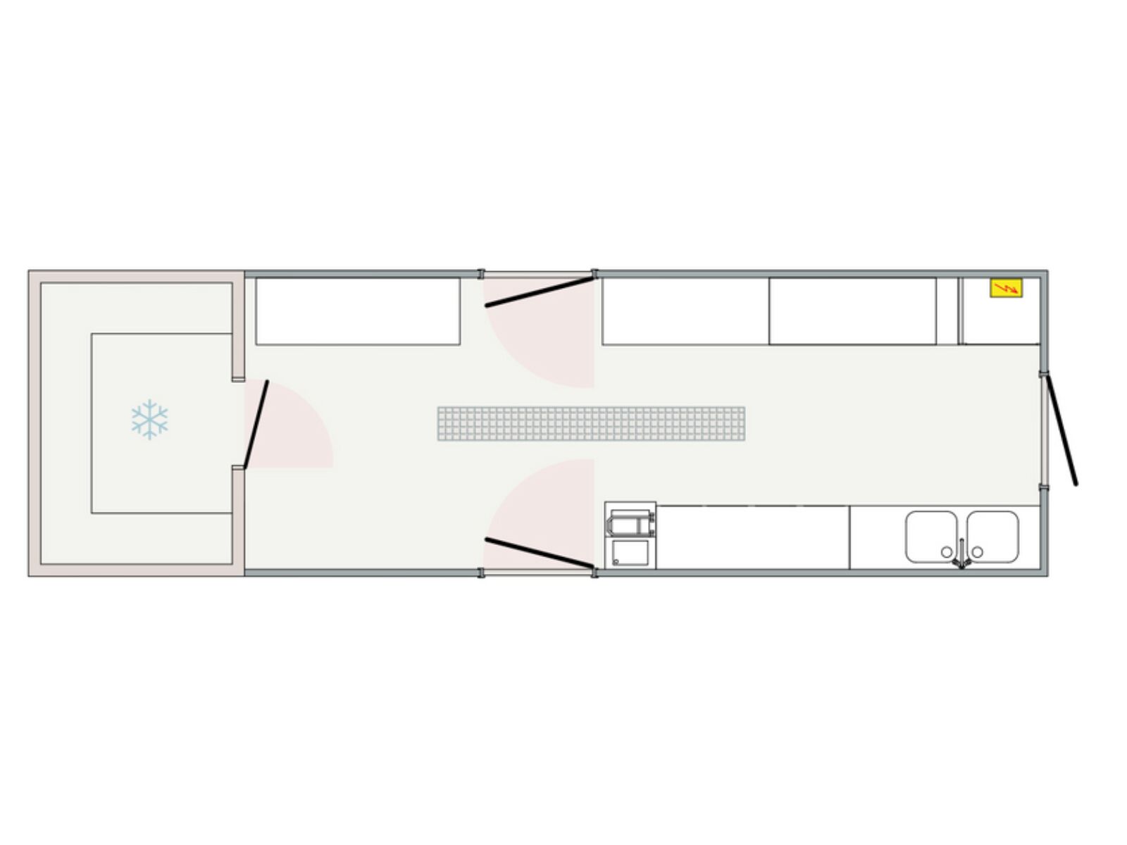 Preparation kitchen 10m with cooling